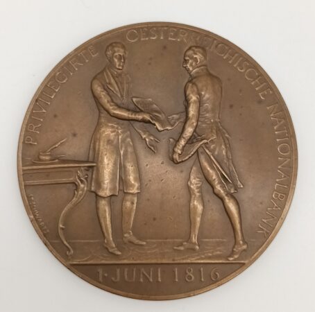 *Medaille* 100 Jahre Österreichische NATIONALBANK, 1816 - 1916, Schwartz, Originalschachtel
