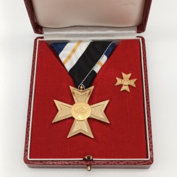 Freiwillige Feuerwehr Verdienstkreuz in Gold mit Miniatur im Etui