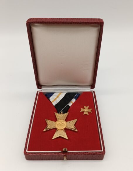 Freiwillige Feuerwehr Verdienstkreuz in Gold mit Miniatur im Etui