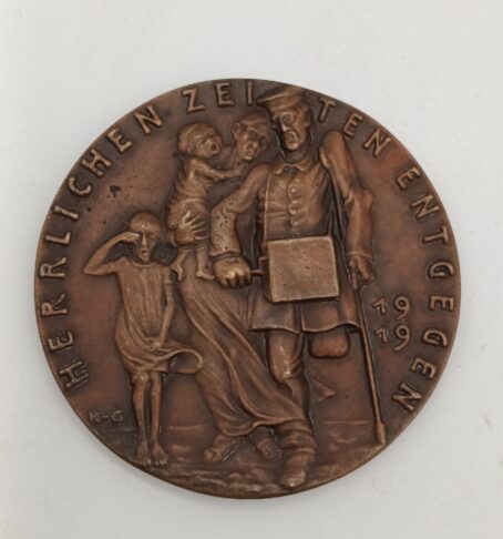 Spottmedaille von Karl Goetz, Ich führe Euch herrlichen Zeiten entgegen, Kienast, 57,51g – Bild 4