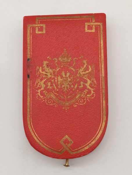 Etui für die Bronzene Militärverdienstmedaille, Hersteller Breitner Testverek Budapest