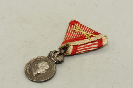 Silberne Militärverdienstmedaille Signum Laudis Kaiser Franz Josef echt Silber Zimbler