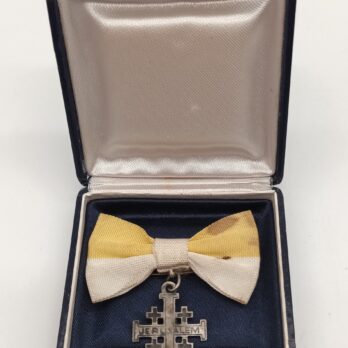 Jerusalem Kreuz mit gelber Damen Masche (Miniatur)