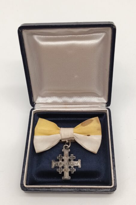 Jerusalem Kreuz mit gelber Damen Masche (Miniatur)