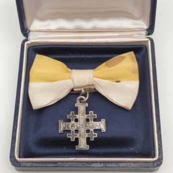 Jerusalem Kreuz mit gelber Damen Masche (Miniatur)