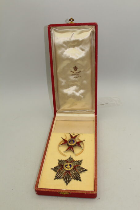 Vatikan St. Gregorius Orden Großkreuz Stern Kleinod und Etui