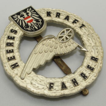 ÖBH Leistungsabzeichen Heeres Kraftfahrer Silber Aluminium Ausführung 1959