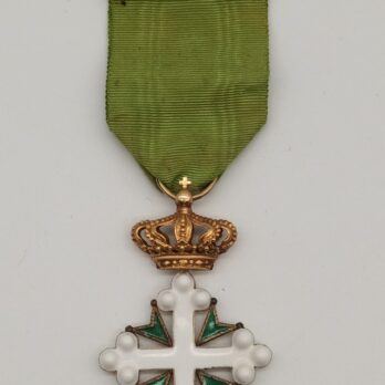 Italien – Orden der Heiligen Mauritius und Lazarus, Offizierskreuz mit Krone im Etui (Gold)