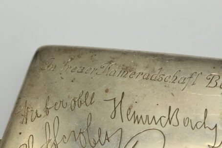 Silbernes Zigarettenetui R.F.K.R. 50 Reserve Feldkanonen Regiment 50 Unterschriften – Bild 13